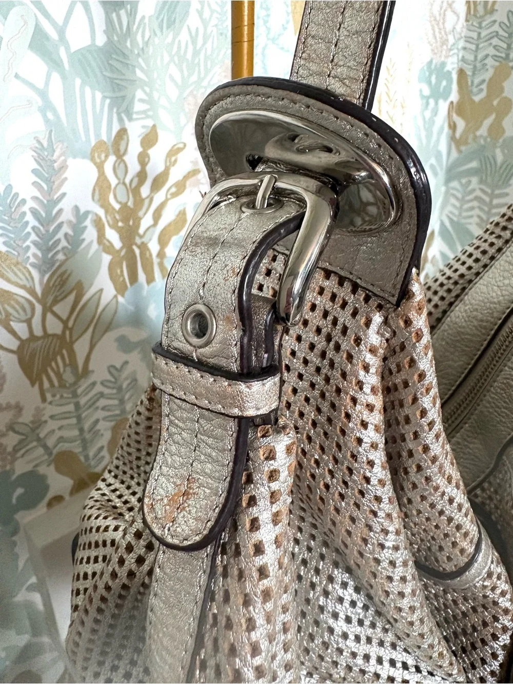 b. makowsky Metallic Soft Light Hobo Bag - Silver / Copper